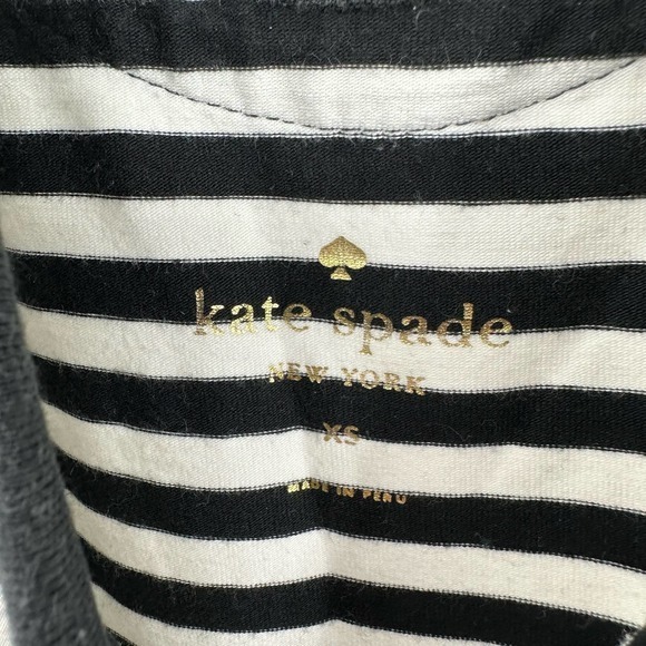 Kate Spade size XS black and white tank top with keyhole back cotton blend - Picture 4 of 5
